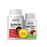 Berberine + Apple Cider Vinegar (Otet din Cidru de Mere), Zenyth, pachet 60 + 60 capsule pentru slabire